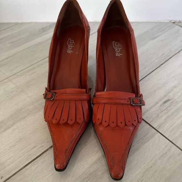 Diba Shoes - Diba Orange d’orsay Pointed Heels Shoes Women's Size 8.5 Brazil 🇧🇷 Leather
